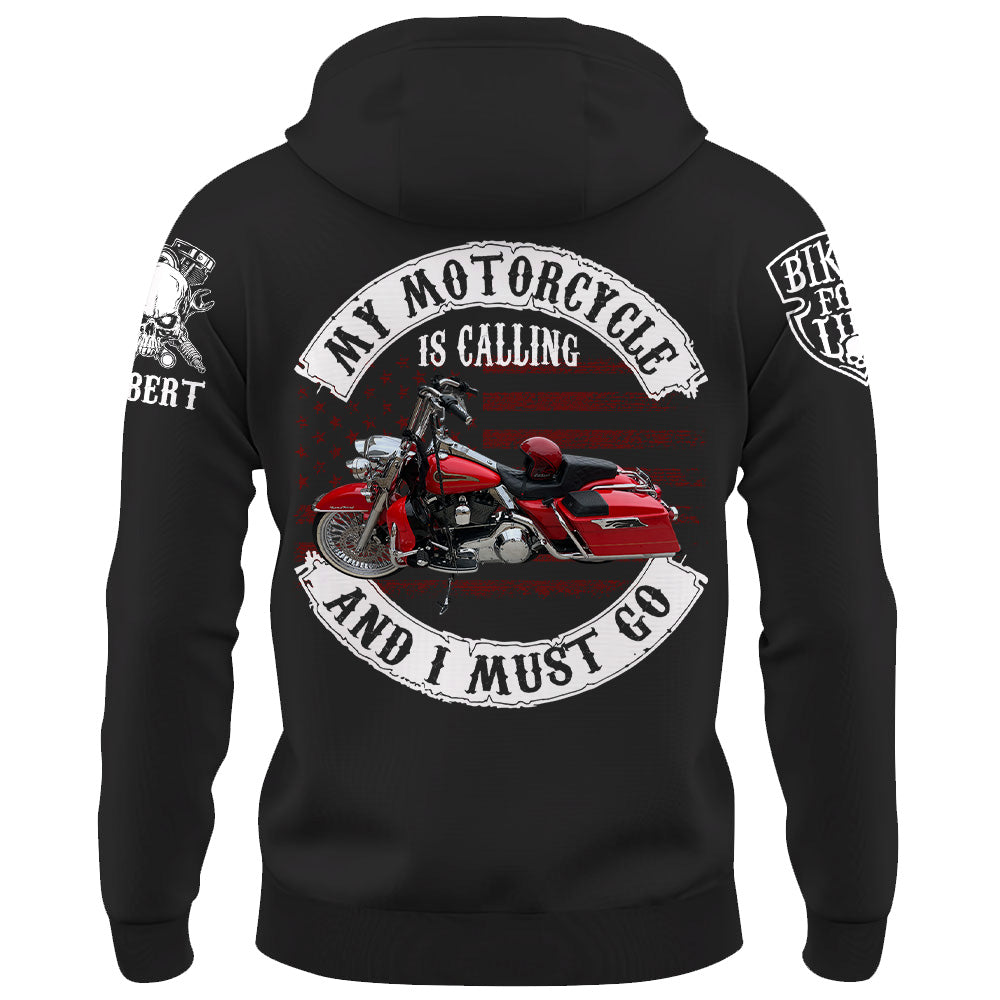 My Motorcycle Is Calling And I Must Go Biker Shirt Personalized Upload Vechicle Photo For Biker K1702 Trhn