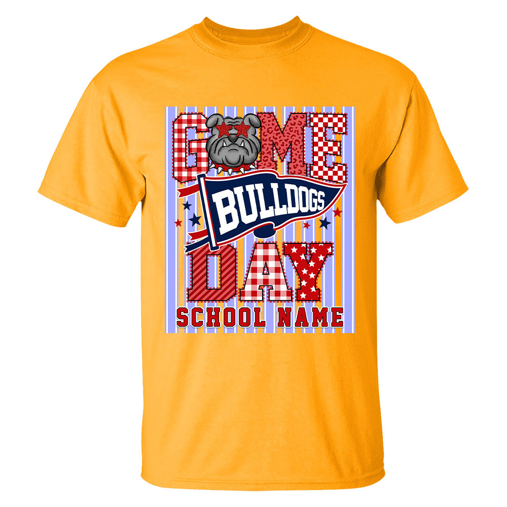 Custom School Name Mascot Striped, Back To Shool Shirt L0411 Hv01