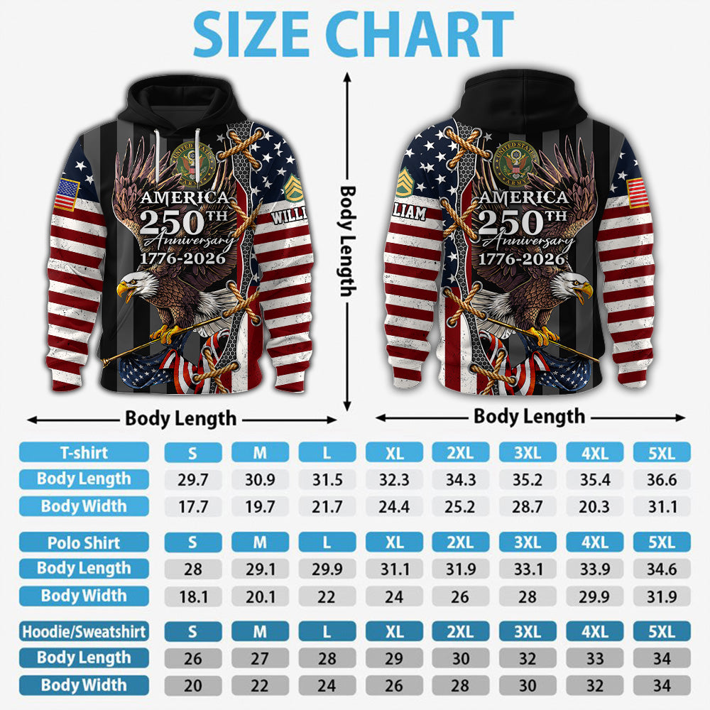 Custom All Over Print Shirt America 250th Anniversary Shirt Eagle Military Gifts For Veterans K1702 MT2