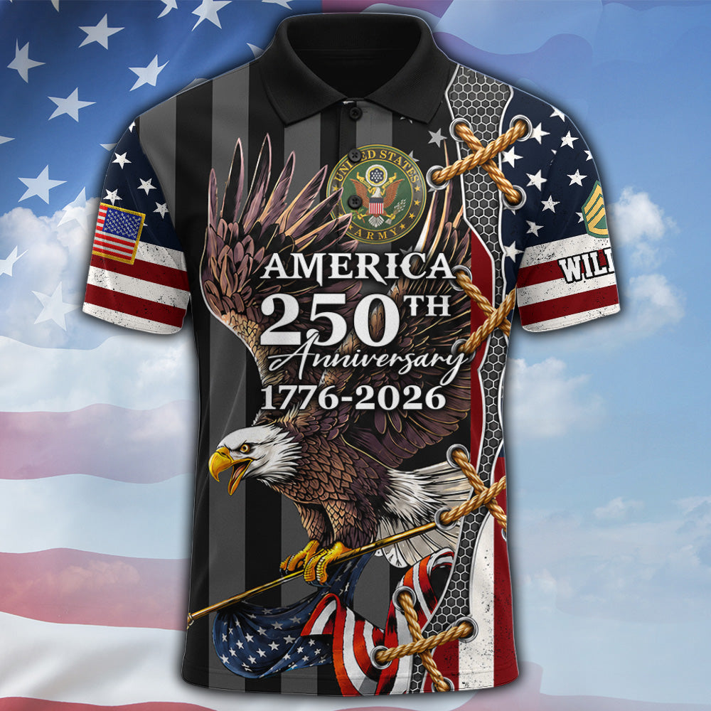Custom All Over Print Shirt America 250th Anniversary Shirt Eagle Military Gifts For Veterans K1702 MT2