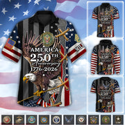 Custom All Over Print Shirt America 250th Anniversary Shirt Eagle Military Gifts For Veterans K1702 MT2