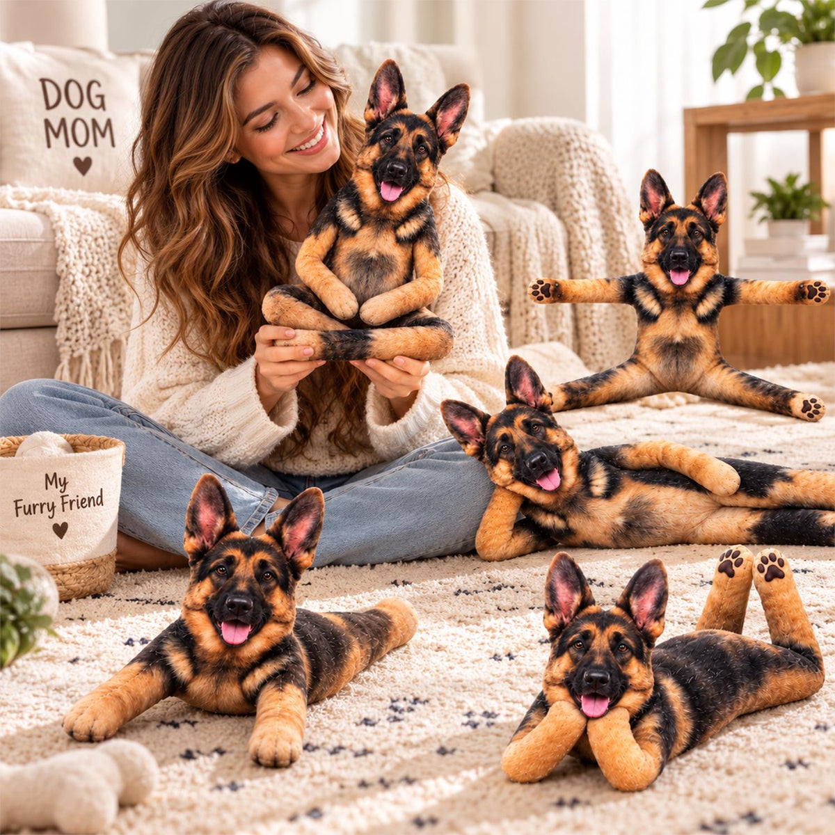Personalized German Shepherd Photo Pet Squishy Toy Poseable Plush Doll, Funny Gift For Dog Mom, Dad, Cat Lover T1807 Hv01 TL06