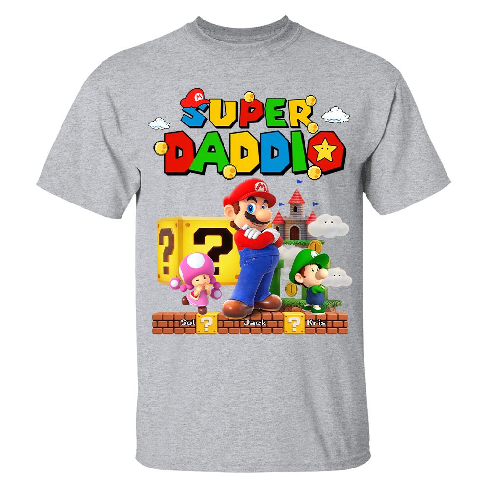 Best Dad Ever Super Daddio, Personalized Daddio Shirt Custom Kids Name, Gift For Dad, Gift For Father's Day Vr2 MI209 Hv01