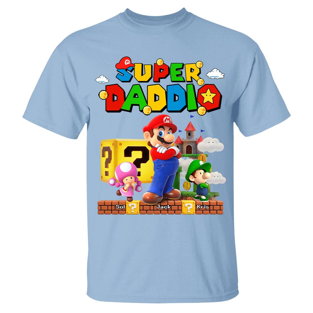 Best Dad Ever Super Daddio, Personalized Daddio Shirt Custom Kids Name, Gift For Dad, Gift For Father's Day Vr2 MI209 Hv01