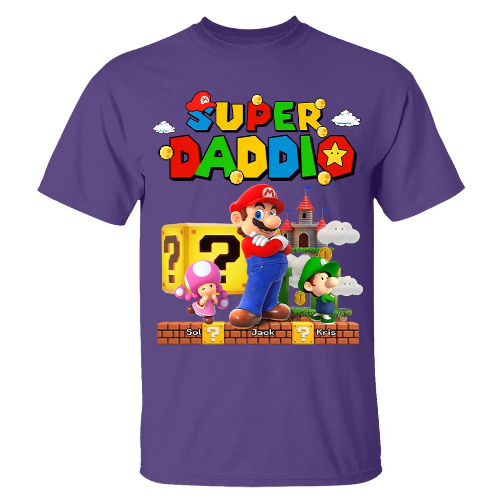 Best Dad Ever Super Daddio, Personalized Daddio Shirt Custom Kids Name, Gift For Dad, Gift For Father's Day Vr2 MI209 Hv01