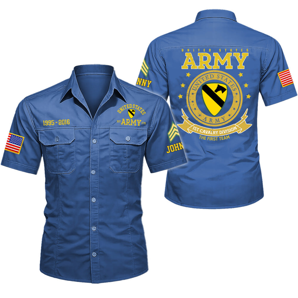Customized Veteran Cotton Cargo Shirts Military Patches Badges Available All Military Branches K1702 T24