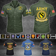 Customized Veteran Cotton Cargo Shirts Military Patches Badges Available All Military Branches K1702 T24