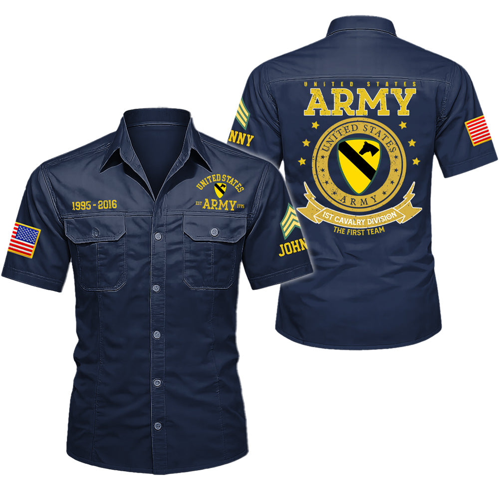 Customized Veteran Cotton Cargo Shirts Military Patches Badges Available All Military Branches K1702 T24