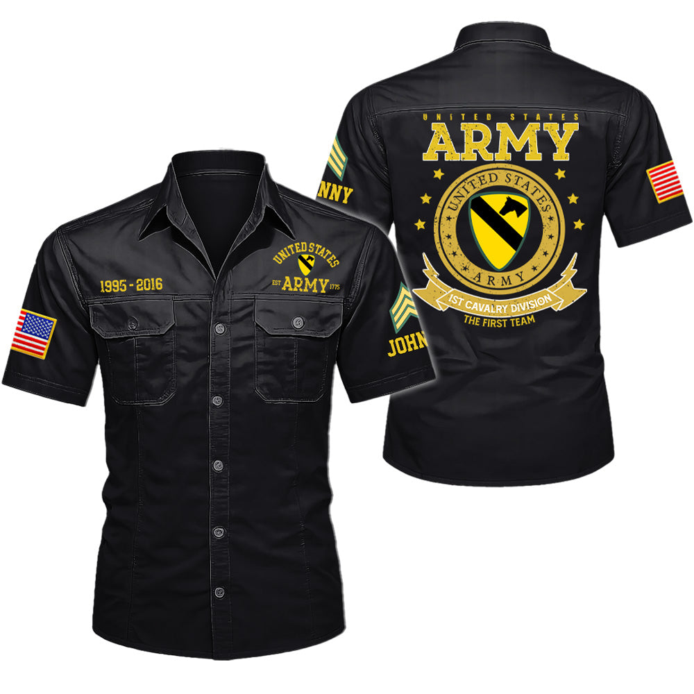 Customized Veteran Cotton Cargo Shirts Military Patches Badges Available All Military Branches K1702 T24