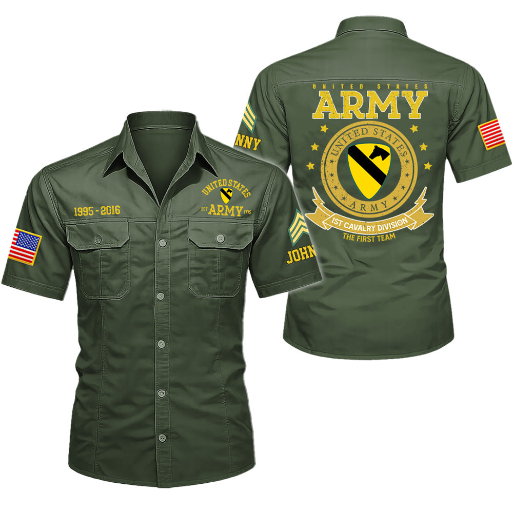 Customized Veteran Cotton Cargo Shirts Military Patches Badges Available All Military Branches K1702 T24