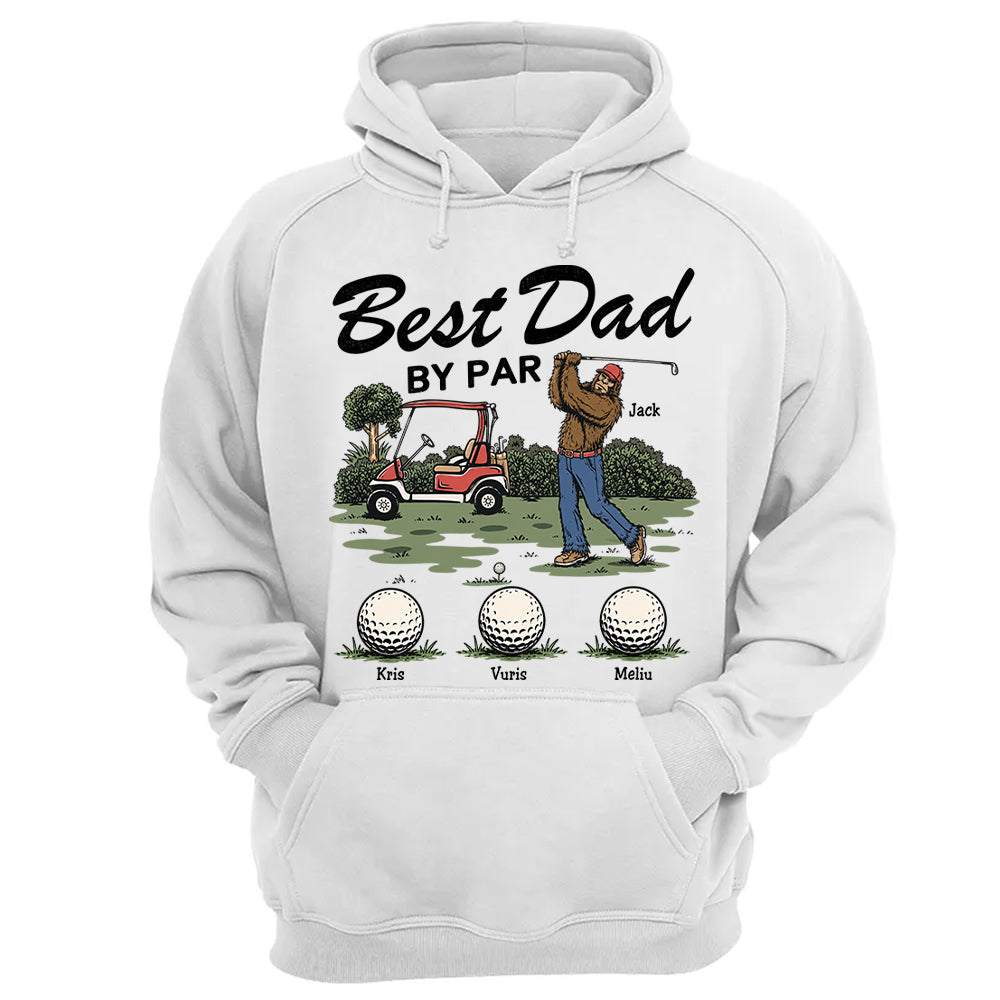Best Dad By Par Personalized Shirt Bigfoot Golf Dad Shirt Funny Sasquatch Father's Day Gift For Golfers T1807 T24