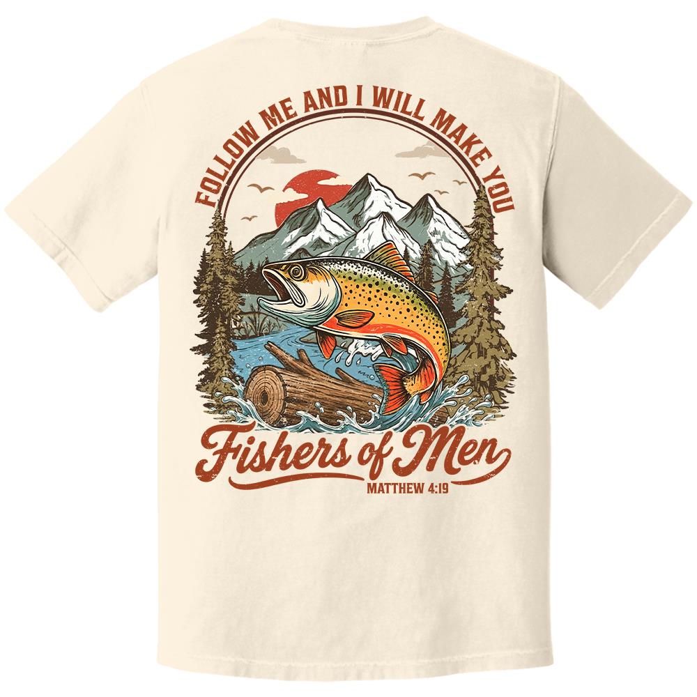 Follow Me and I Will Make You Fishers of Men Shirt - Matthew 4:19 Christian Fishing Shirt Hv01