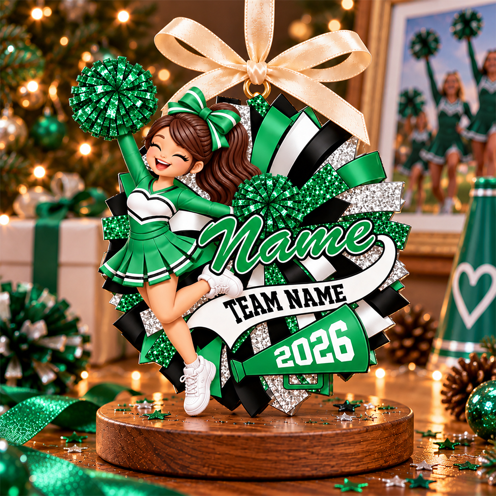 Custom Cheerleader 2D Flat Ornament  Cheerleading Christmas, Cheer Team Senior Night Gift L0411 Hv01
