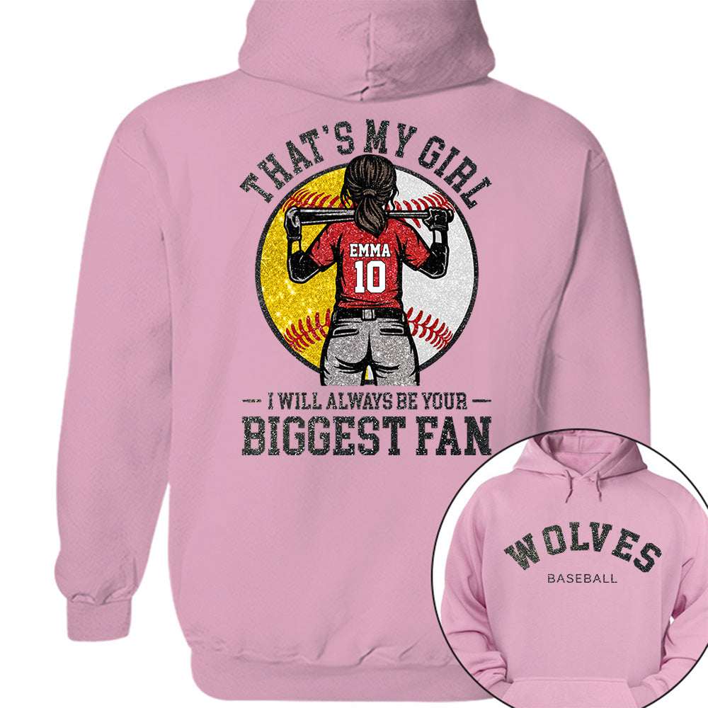 Custom Baseball Softball Mom Shirt, Personalized Kids Name Number Team Name, Those Are My Kids Biggest Fan Tee VH01