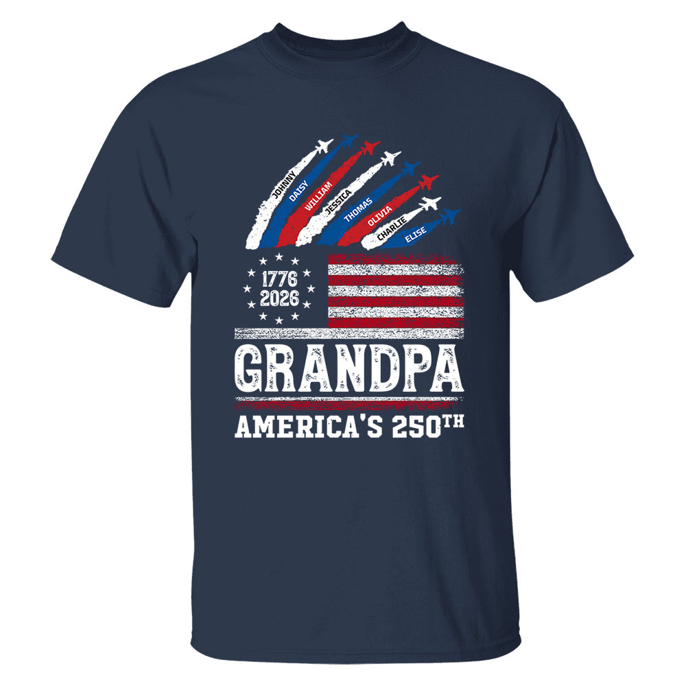 Proud Dad Grandpa Nation Flag American 250th Anniversary, Personalized Cool Shirt For Father's Day, Gift For Dad, Grandpa, Husband MI209 VH01
