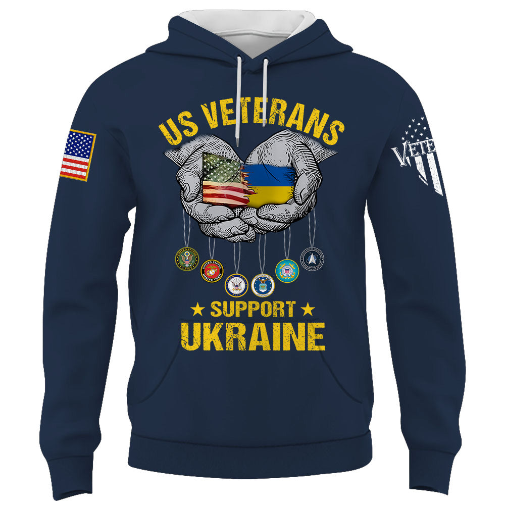 US Veterans Support Ukraine Shirt Gift For Veteran K1702 Trhn