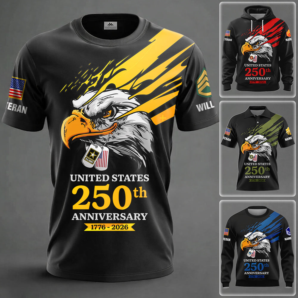 America 250Th Anniversary Shirt Custom All Branch Military Gift For Veterans K1702 Trhn