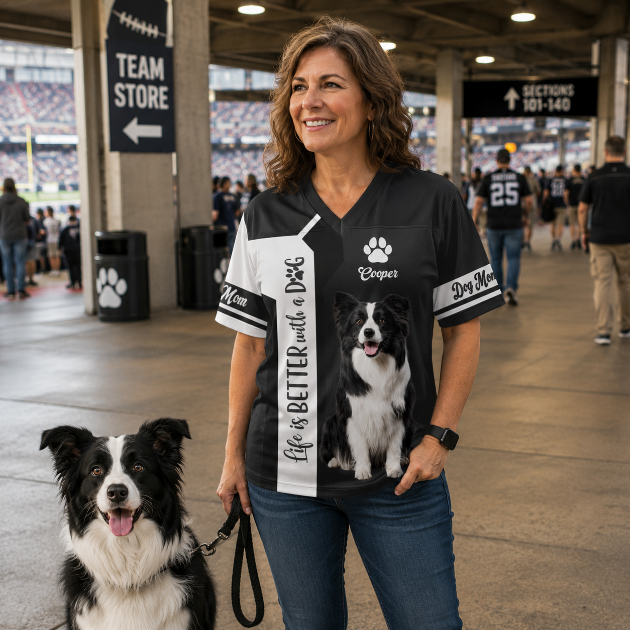 Custom Life Is Better With A Dog, Personalized Football Jersey Shirt, Gift For Dog Lover T1807 TH23