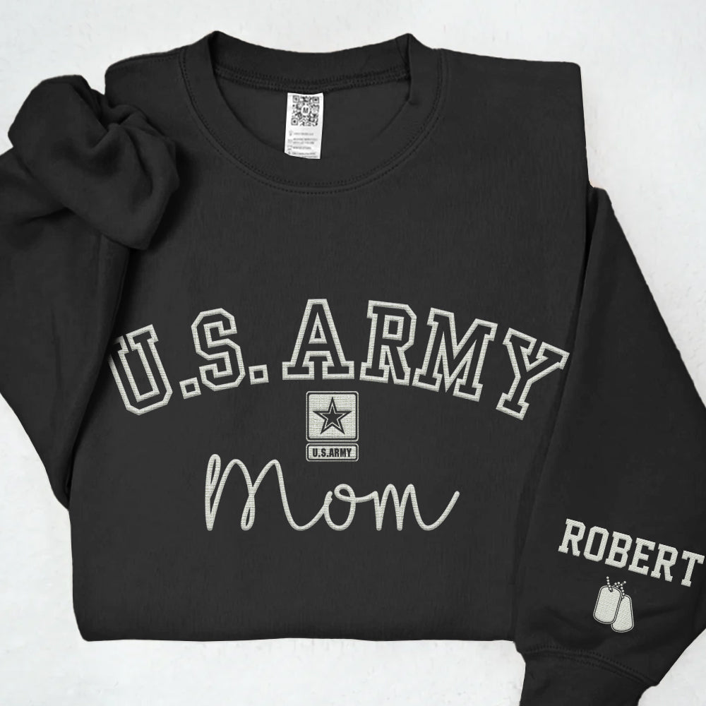 Proud Military Family Embroidered Shirts  Custom for All Branches Dad, Mom Gift For Military Family K1702 Trhn