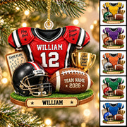 Personalized Football Ornament 2026, Custom Jersey & Helmet Keepsake Vr2 T24