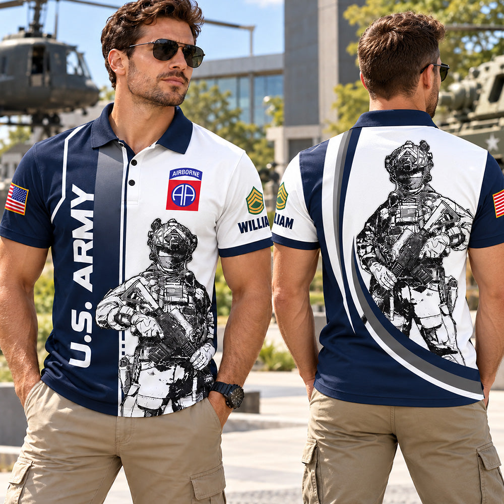 Custom Veteran Shirt Military Division Rank All Over Print Shirt Hoodies Available To All Military Branches For Veterans K1702 MT2