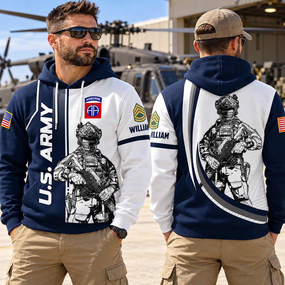 Custom Veteran Shirt Military Division Rank All Over Print Shirt Hoodies Available To All Military Branches For Veterans K1702 MT2