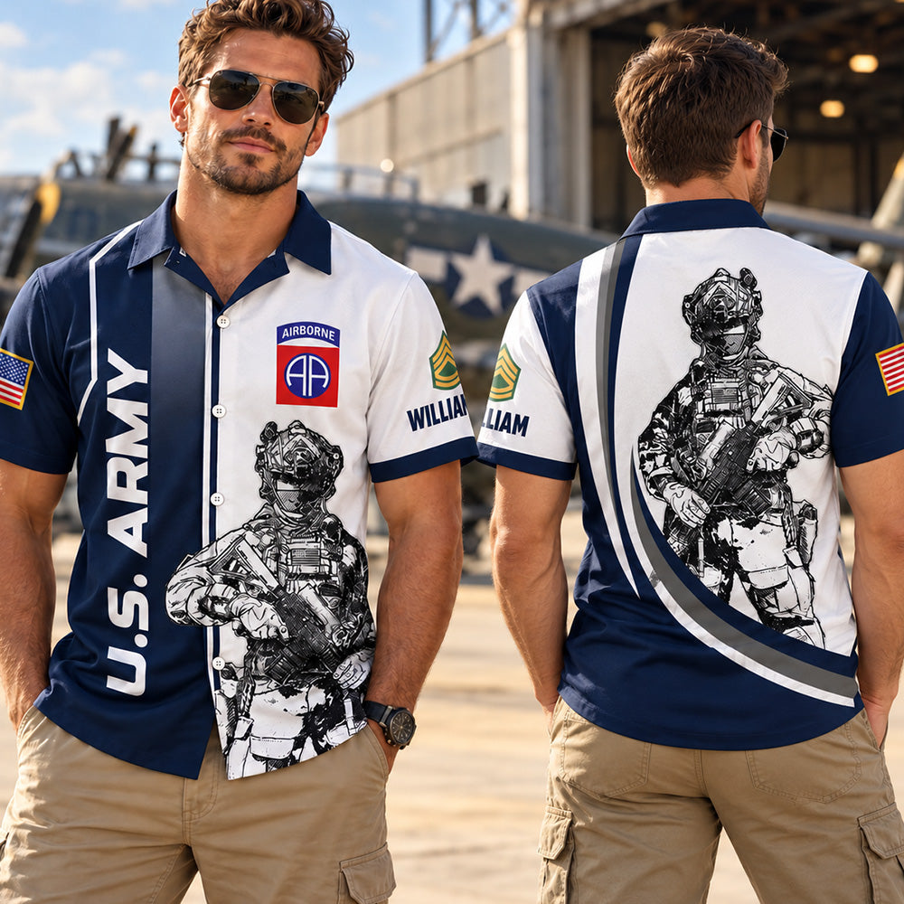 Custom Veteran Shirt Military Division Rank All Over Print Shirt Hoodies Available To All Military Branches For Veterans K1702 MT2