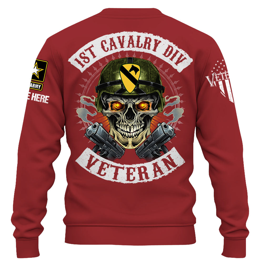 Personalized Shirt US Veteran Custom Division Military Patches Skull Veteran Style Gift For Veteran K1702 Trhn