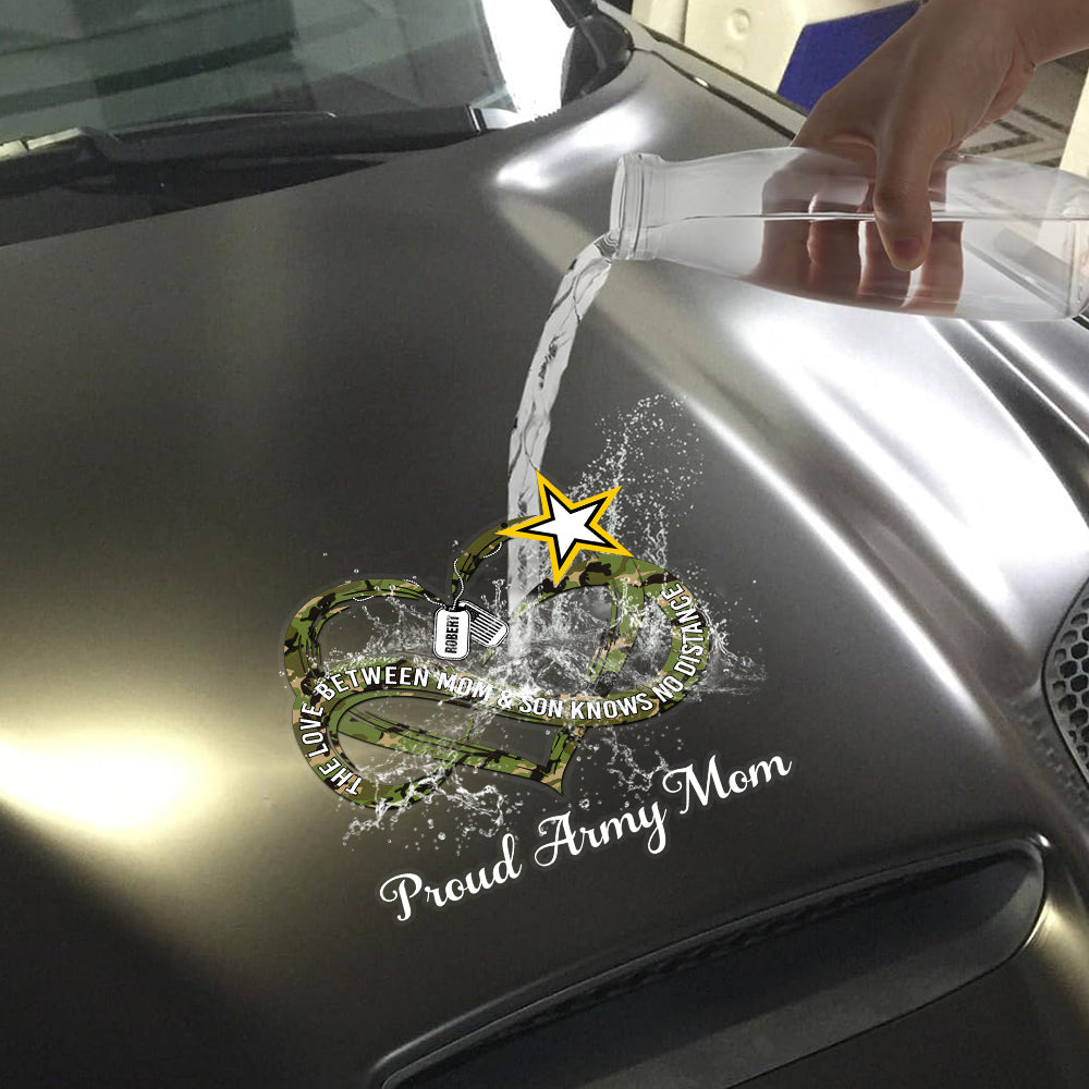 Personalized Car Decal Sticker The Love Between Mom & Daughter Knows No Distance Gift For Military Family Member K1702 Trhn