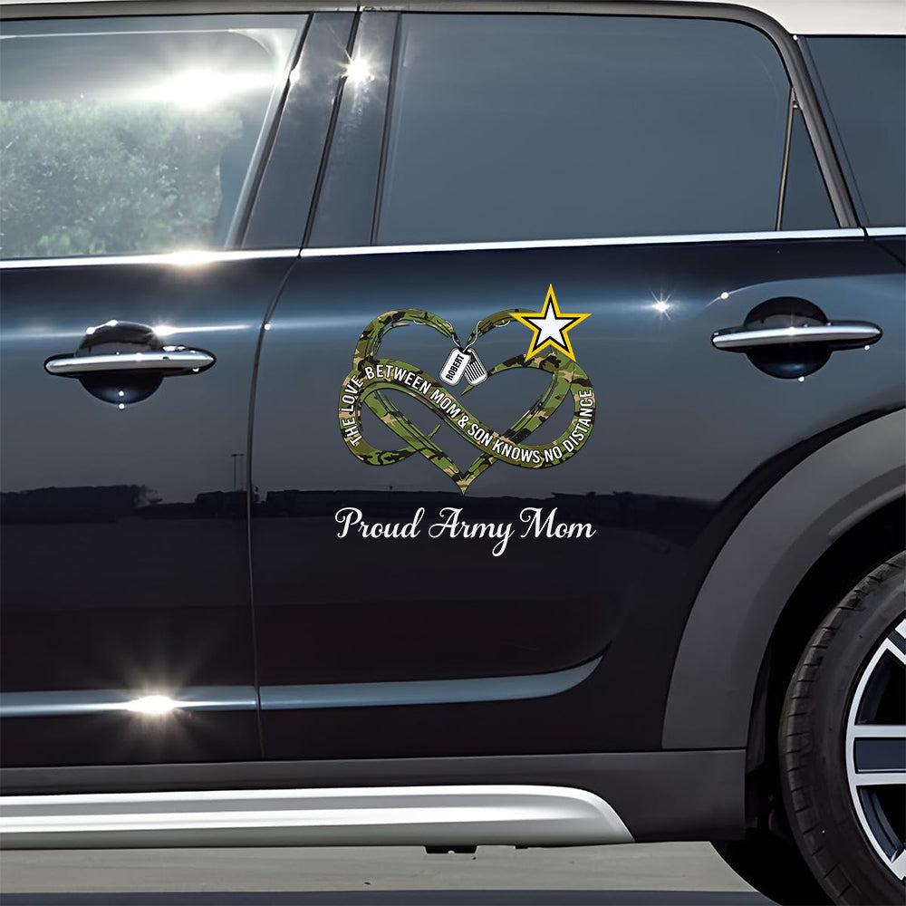 Personalized Car Decal Sticker The Love Between Mom & Daughter Knows No Distance Gift For Military Family Member K1702 Trhn