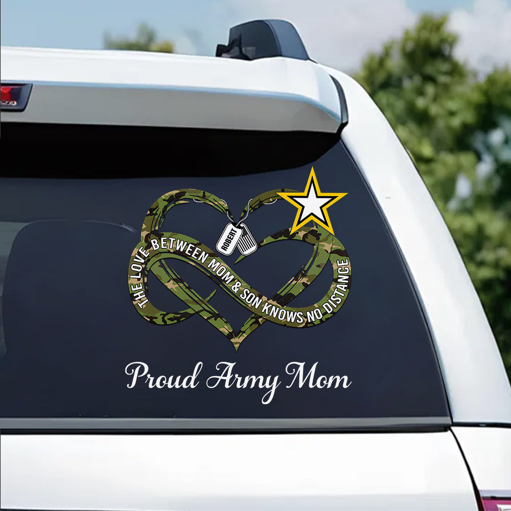Personalized Car Decal Sticker The Love Between Mom & Daughter Knows No Distance Gift For Military Family Member K1702 Trhn