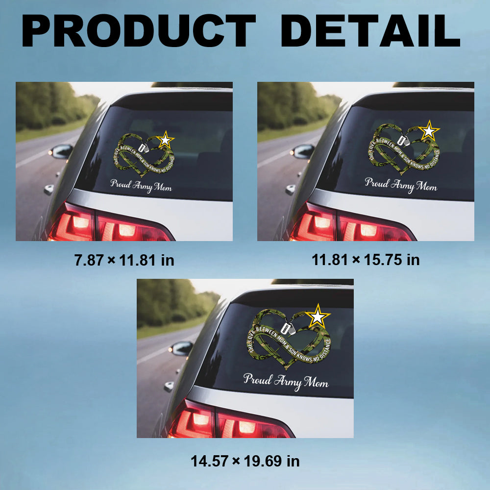 Personalized Car Decal Sticker The Love Between Mom & Daughter Knows No Distance Gift For Military Family Member K1702 Trhn