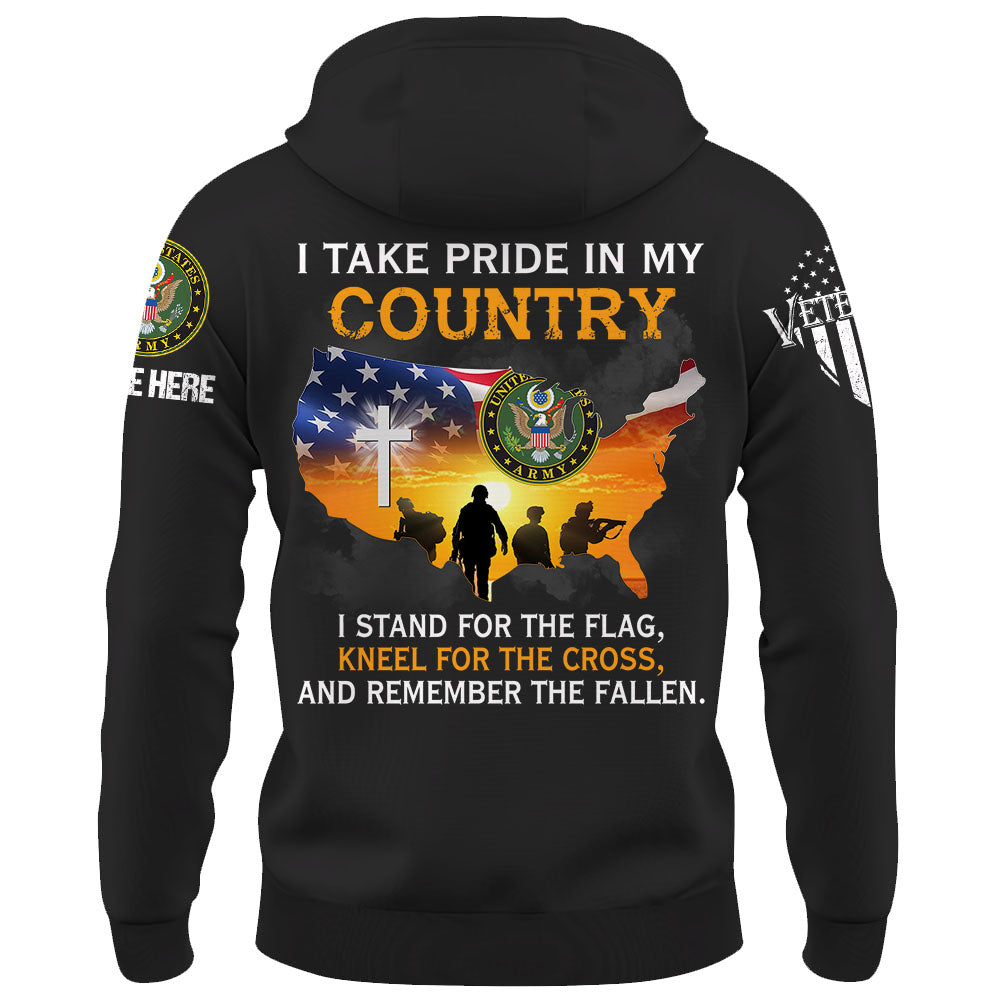 Personalized Shirt I Take Pride In My Country I Stand For The Flag Kneel For The Cross Veteran Shirt K1702