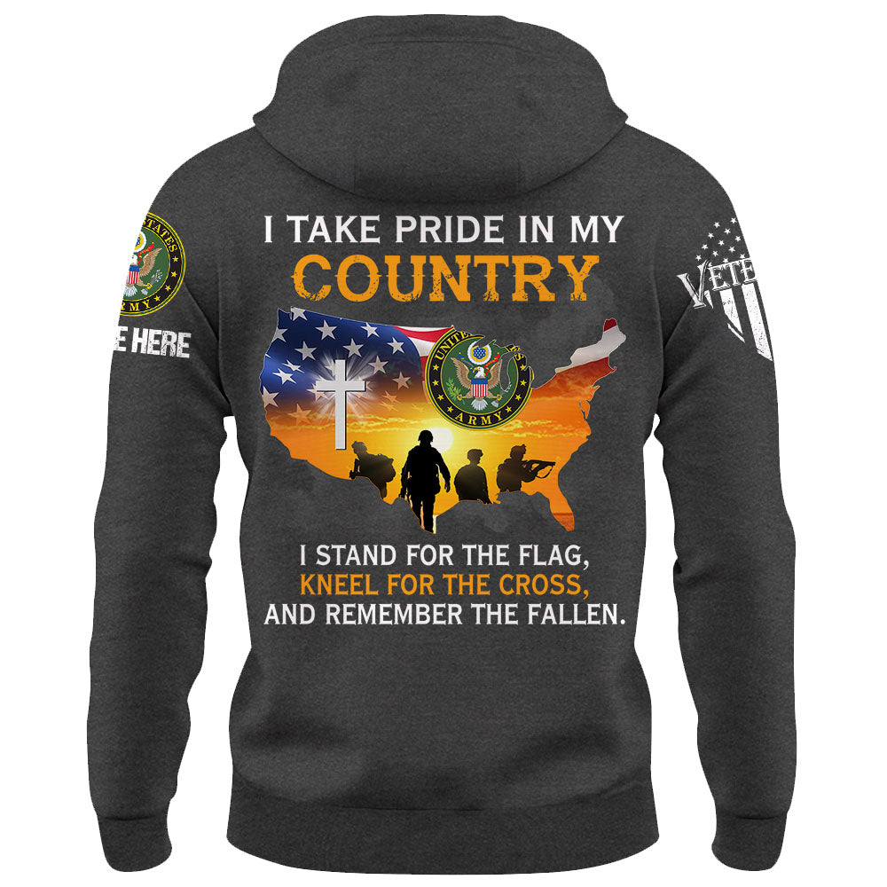 Personalized Shirt I Take Pride In My Country I Stand For The Flag Kneel For The Cross Veteran Shirt K1702