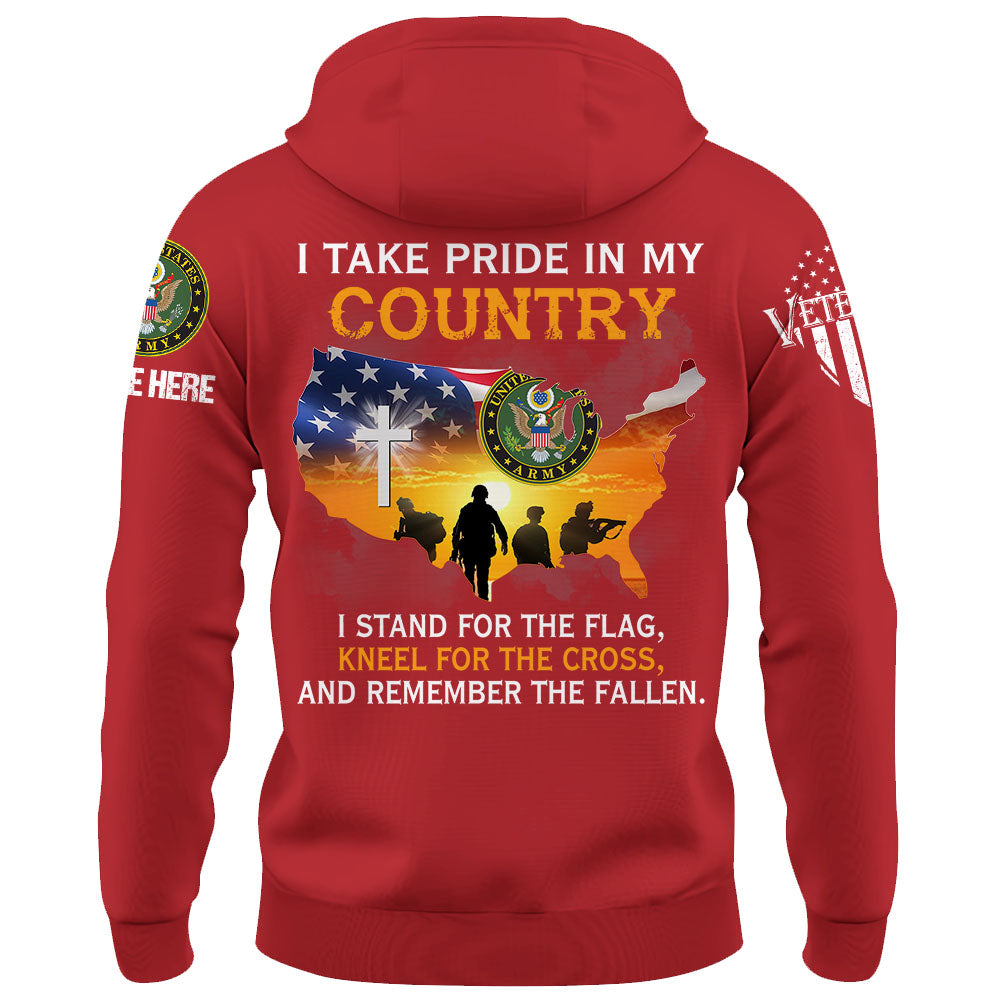 Personalized Shirt I Take Pride In My Country I Stand For The Flag Kneel For The Cross Veteran Shirt K1702