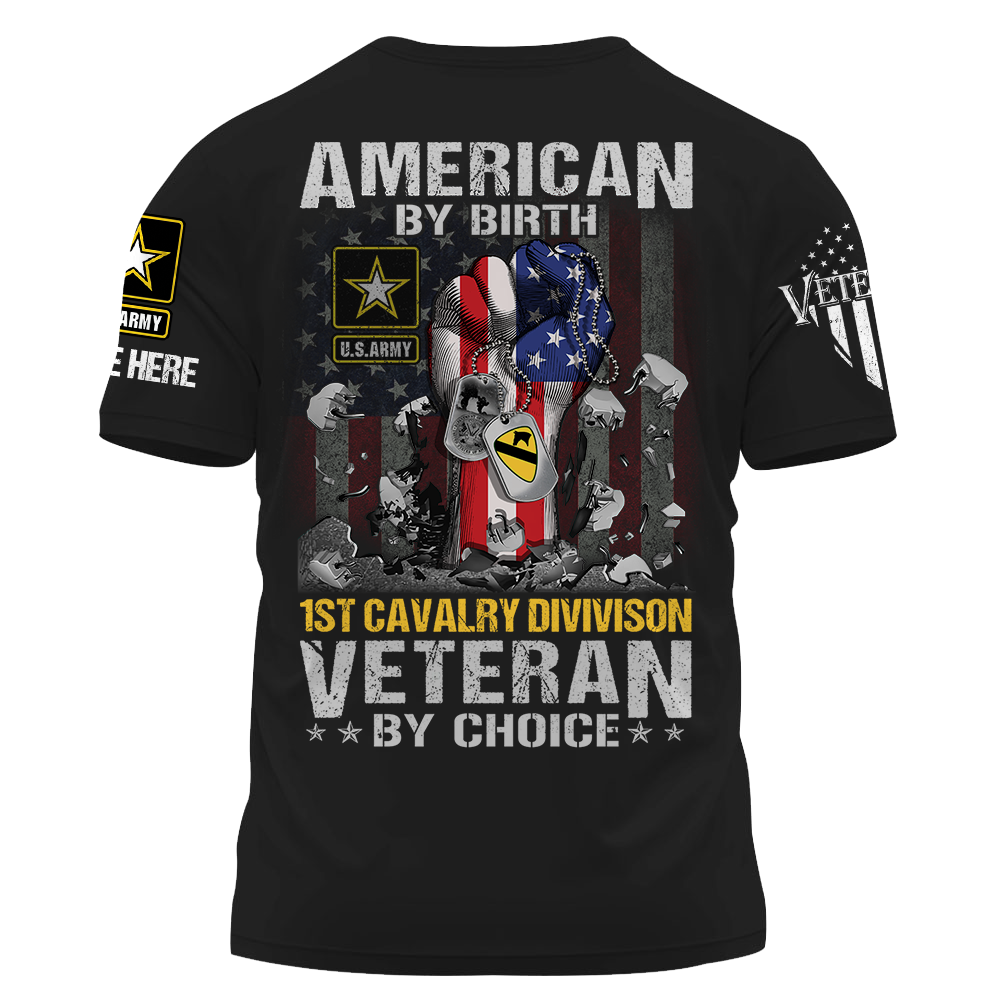 Personalized Shirt American By Birth Veteran By Choice Custom All Branch Military K1702