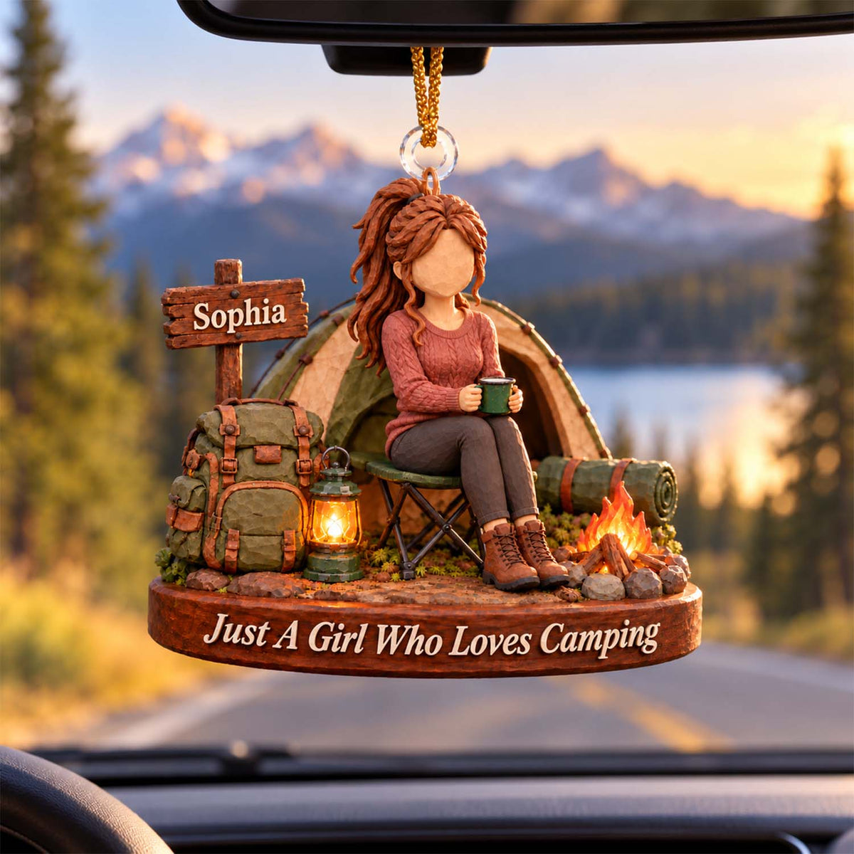 Just A Girl Who Loves Camping, Personalized Camping Ornament, Custom Name Gift, Gift For Camping Lovers MI209 Pt99