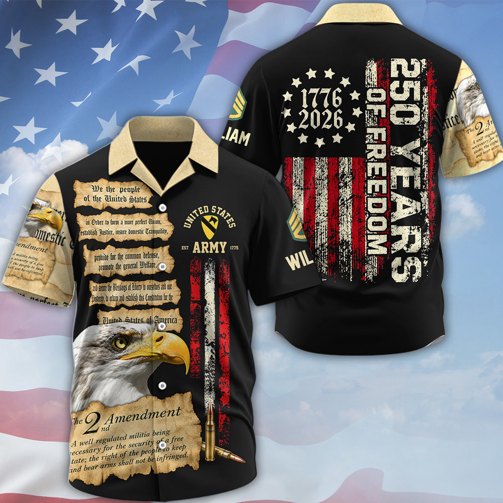 Custom Shirt 250 Years Of Freedom We The People Gift For Veterans Military Gift All Military Branches All Over Print Shirt K1702 MT2