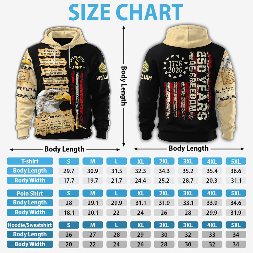 Custom Shirt 250 Years Of Freedom We The People Gift For Veterans Military Gift All Military Branches All Over Print Shirt K1702 MT2