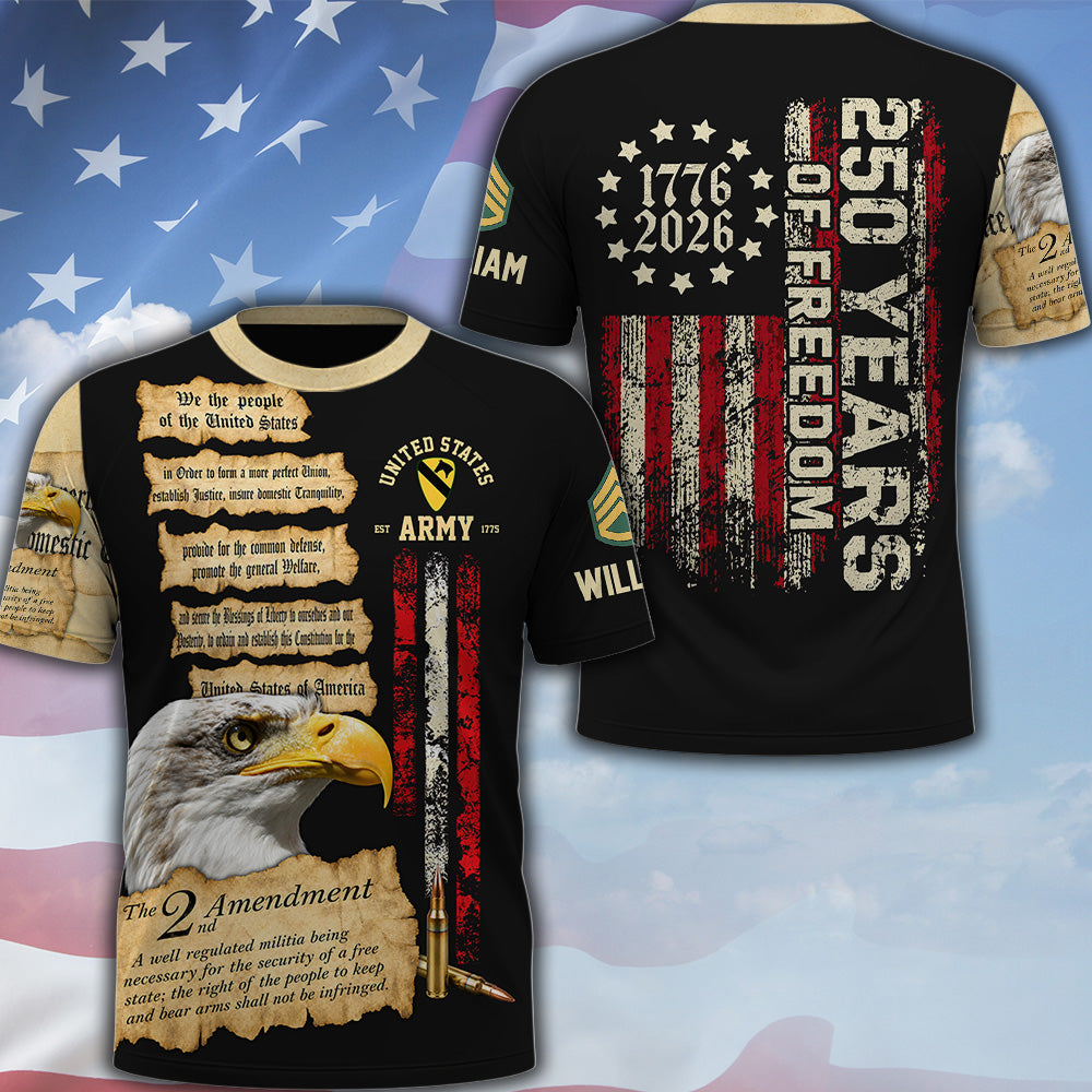 Custom Shirt 250 Years Of Freedom We The People Gift For Veterans Military Gift All Military Branches All Over Print Shirt K1702 MT2