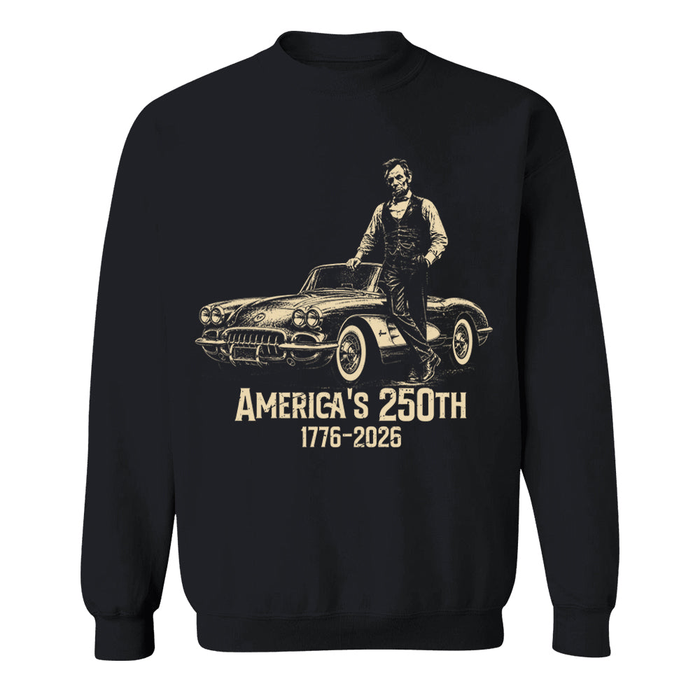 Custom Car Vintage 250 Years America Anniversary Shirt, Funny 4th of July Tee For Car Lovers VH01