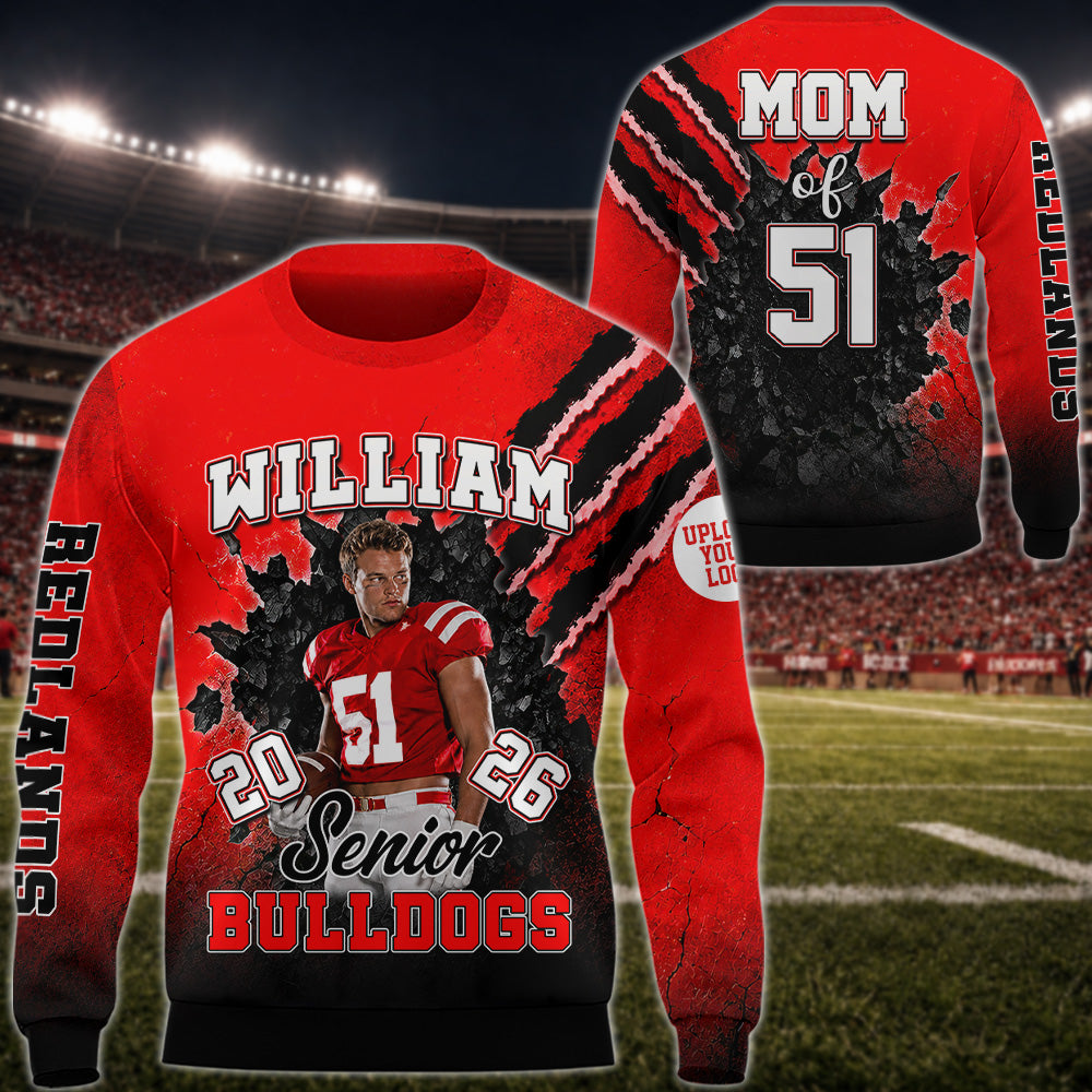 Custom Photo Football All Over Print Shirt For Football Family Senior Football 2026 Game Day Shirt K1702 MT2