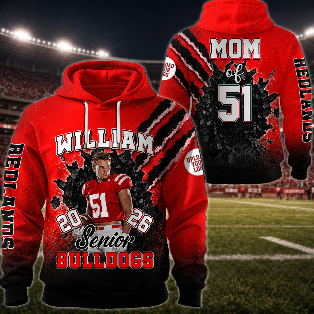 Custom Photo Football All Over Print Shirt For Football Family Senior Football 2026 Game Day Shirt K1702 MT2