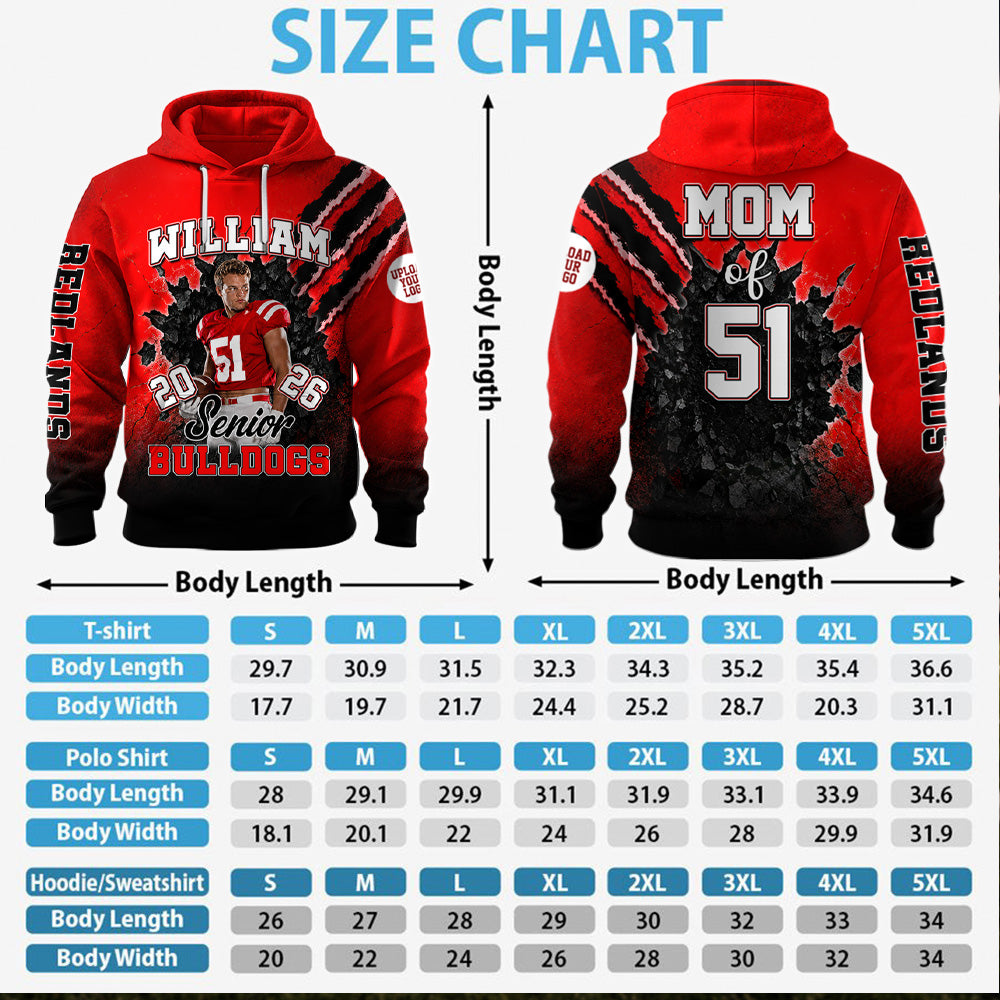 Custom Photo Football All Over Print Shirt For Football Family Senior Football 2026 Game Day Shirt K1702 MT2