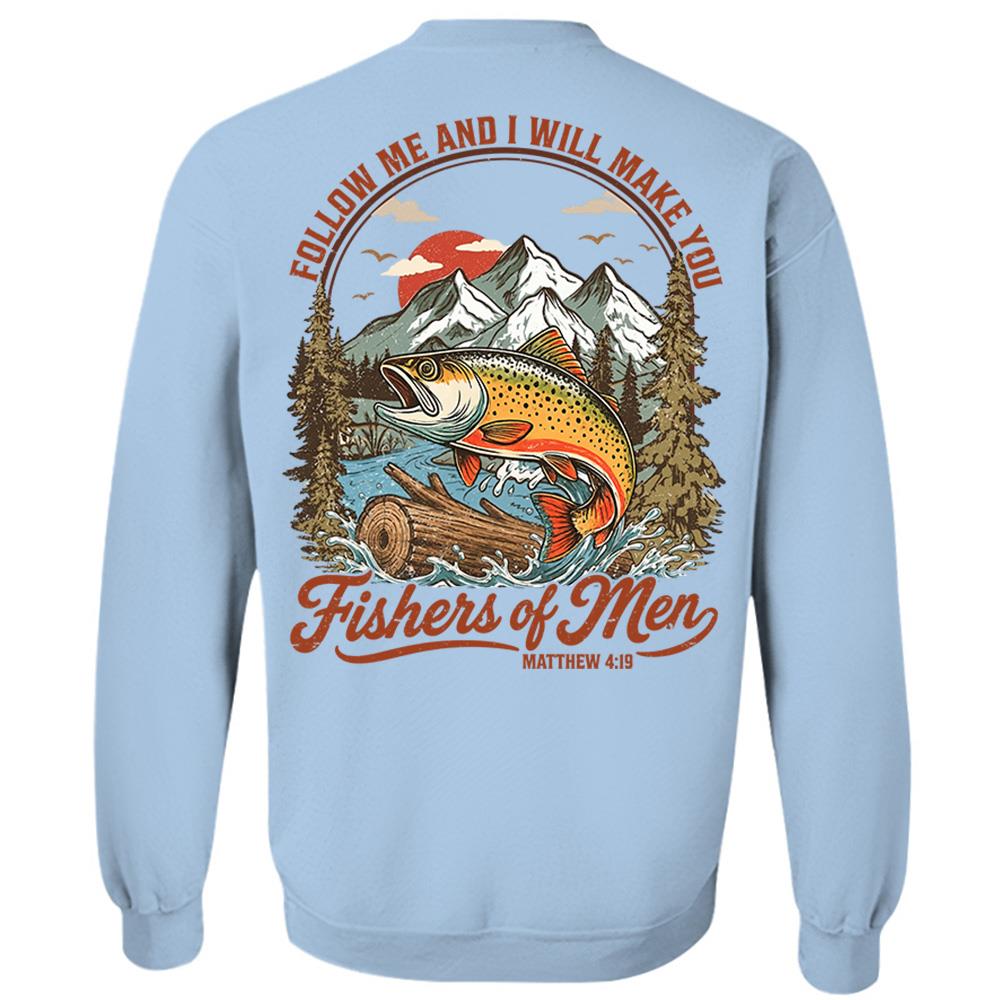 Follow Me and I Will Make You Fishers of Men Shirt - Matthew 4:19 Christian Fishing Shirt Hv01