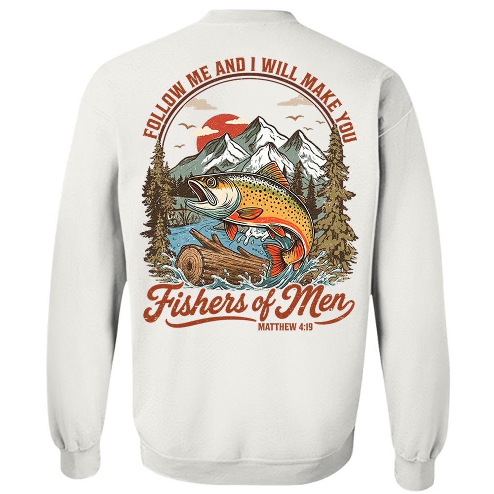 Follow Me and I Will Make You Fishers of Men Shirt - Matthew 4:19 Christian Fishing Shirt Hv01