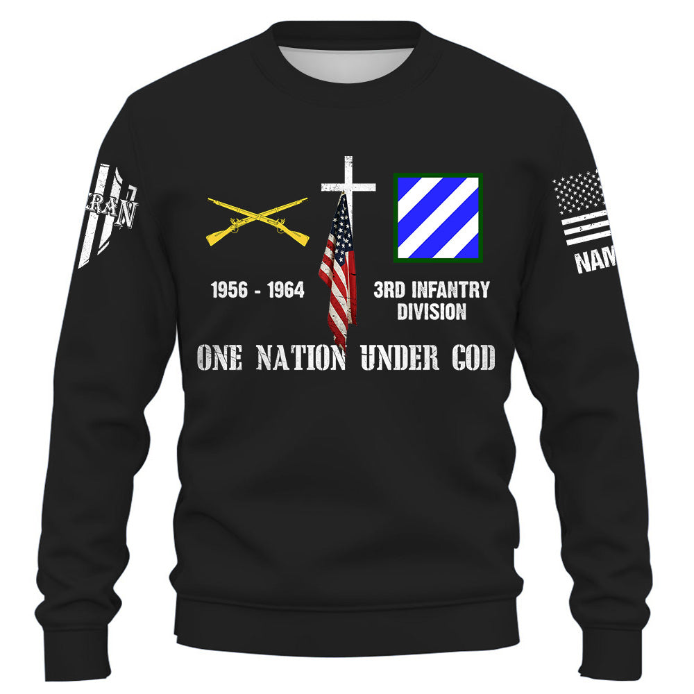 Custom Shirt One Nation Under God Custom Division Badges Military Gift For Veteran K1702 Trhn