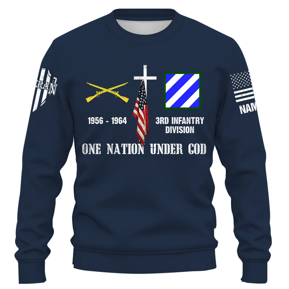Custom Shirt One Nation Under God Custom Division Badges Military Gift For Veteran K1702 Trhn