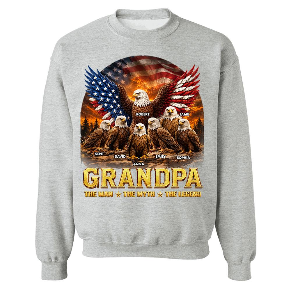 Grandpa Eagle - Personalized Shirt For Grandpa & Dad Vintage Shirt NA04 Hv01 Vrs2