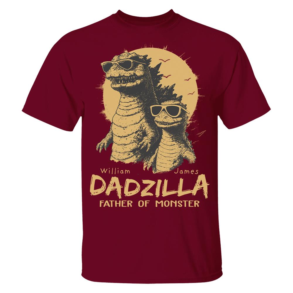 Personalized Dadzilla T-Shirt Father Day Gifts for Dad Funny Papa Tshirt Cool Daddy Dinosaur Tee Hv01